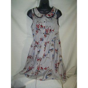 Lottie & Holly Dress Shirt Bird Print Band of G;ypsies M